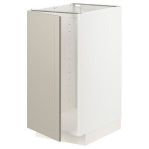 METOD Base cab f sink/waste sorting, white/Stensund beige, 40x60 cm