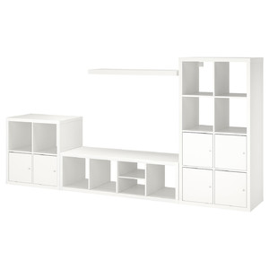 KALLAX / LACK Storage combination with shelf, white, 301x39x147 cm