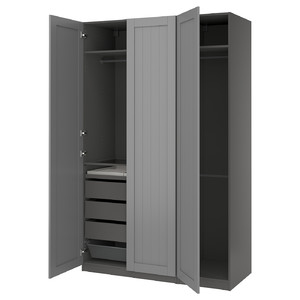 PAX / GULLABERG Wardrobe combination, dark grey/grey, 150x60x236 cm