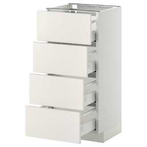 METOD/MAXIMERA  Base cab 4 frnts/4 drawers, white/häggeby white, 40x37 cm