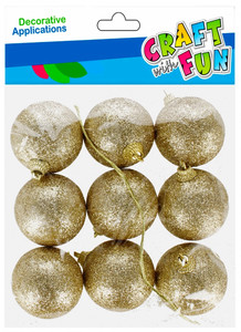 Craft Christmas Baubles 51mm, styrofoam, 9pcs, gold