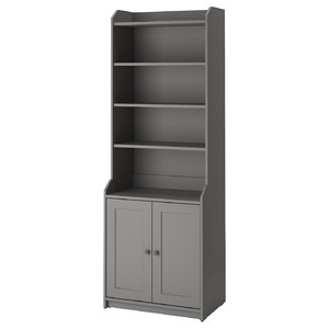 HAUGA High cabinet with 2 doors, grey, 70x199 cm