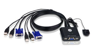 ATEN Cable Switch with Remote 2-Port USB VGA
