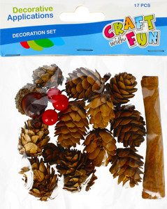 Craft Decoration Set with Natural Cones 17pcs