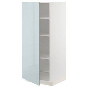 METOD High cabinet with shelves, white/Kallarp light grey-blue, 60x60x140 cm