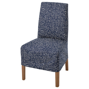 BERGMUND Chair w medium long cover, oak effect/Ryrane dark blue