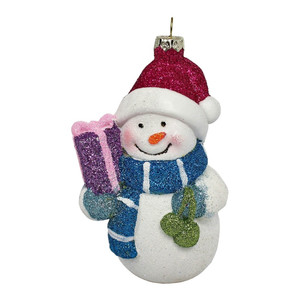 Christmas Bauble Snowman 12 cm, plastic