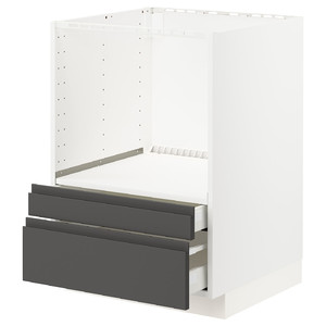 METOD / MAXIMERA Base cabinet f combi micro/drawers, white/Voxtorp dark grey, 60x60 cm