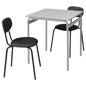 GRÅSALA / ÖSTANÖ Table and 2 chairs, grey/Remmarn dark grey, 67 cm