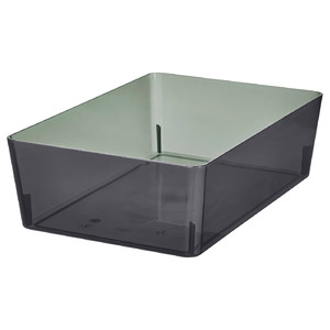 KUGGIS Box, transparent black, 18x26x8 cm