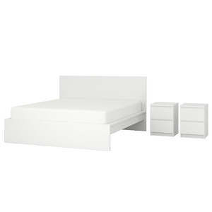 MALM bedroom furniture, set of 3, white, 160x200 cm