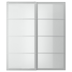 SVARTISDAL Pair of sliding doors, white paper effect, 200x236 cm