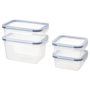 IKEA 365+ Food container with lid, set of 4, plastic