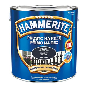 Hammerite Direct To Rust Metal Paint 2.5l, gloss graphite
