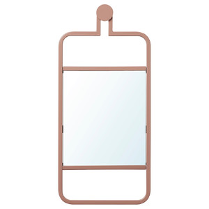 GRANVÅG Mirror, wall hanging/pink, 22x48 cm