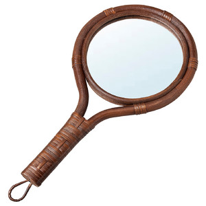 KLIBBAL Mirror, brown, 20x39 cm