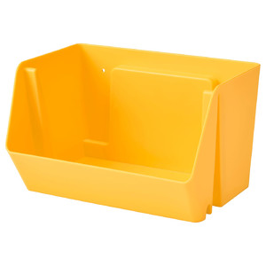 FODERTRÅG Organiser for desk/wall, bright yellow, 25x18x15 cm