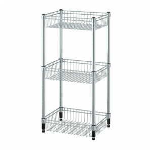 OMAR Shelving unit with 3 baskets, galvanised, 46x36x94 cm