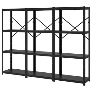 BROR Shelving unit, black, 254x40x190 cm