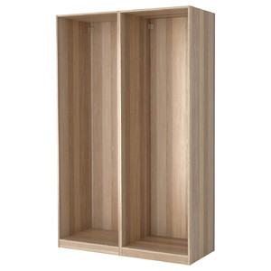 PAX 2 wardrobe frames, white stained oak effect, 150x58x236 cm