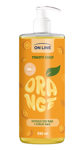 ON LINE Fruity Shot Hand & Body Wash Orange 95% Natural 390ml