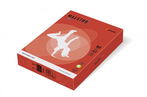 Maestro Colour Paper for Laser, Inkjet Printers & Copiers A4 80g 500 Sheets, coral red