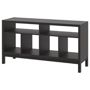 KALLAX Tv bench with underframe, black-brown, 147x39x78 cm