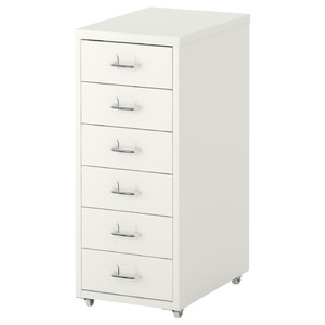 HELMER Drawer unit on castors, white, 28x69 cm