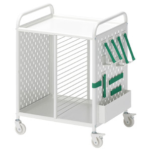 BRÄNNBOLL Shelving unit on castors, white, 56x62 cm