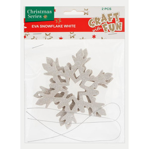 Christmas Decorations Eva Snowflake White 2pcs