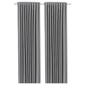 BLÅHUVA Room darkening curtains, 1 pair, light grey, 145x300 cm