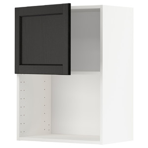METOD Wall cabinet for microwave oven, white/Lerhyttan black stained, 60x80 cm