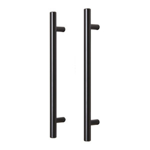 GoodHome Furniture Door Handle Annatto T 188 mm, black steel, 2pcs