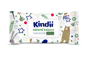 Kindii Natural Balance Wet Wipes for Infants & Babes 60pcs