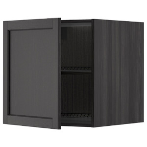 METOD Top cabinet for fridge/freezer, black/Lerhyttan black stained, 60x60 cm