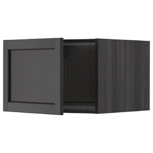 METOD Top cabinet for fridge/freezer, black/Lerhyttan black stained, 60x40 cm