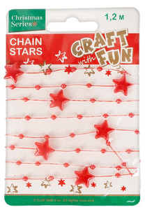 Christmas Decorations Chain Stars 1.2m, random colours