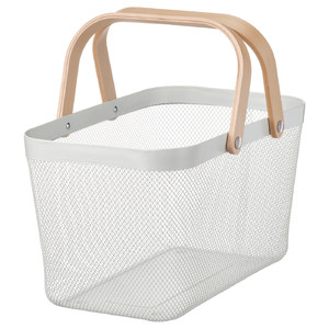 RISATORP Basket, white, 27x42x23 cm