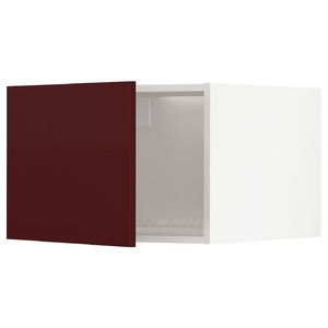 METOD Top cabinet for fridge/freezer, white Kallarp/high-gloss dark red-brown, 60x40 cm