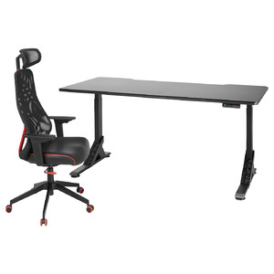 UPPSPEL / MATCHSPEL Gaming desk and chair, black