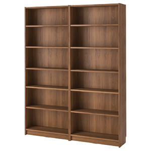 BILLY Bookcase combination, brown walnut effect, 160x28x202 cm