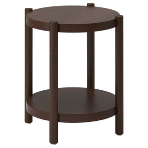 LISTERBY Side table, dark brown beech veneer, 50 cm