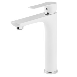 GoodHome High Bathroom Sink Tap Wicie, white