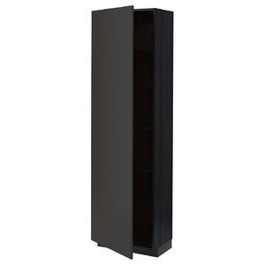 METOD High cabinet with shelves, black/Nickebo matt anthracite, 60x37x200 cm