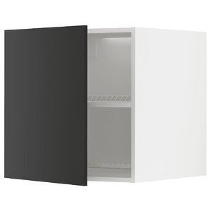 METOD Top cabinet for fridge/freezer, white/Nickebo matt anthracite, 60x60 cm