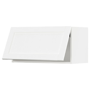 METOD Wall cabinet horizontal w push-open, white Enköping/white wood effect, 80x40 cm