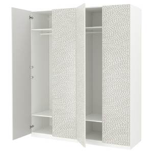 PAX / MISTUDDEN Wardrobe combination, white/grey patterned, 200x60x236 cm