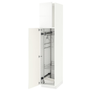 METOD High cabinet with cleaning interior, white/Ringhult white, 40x60x200 cm