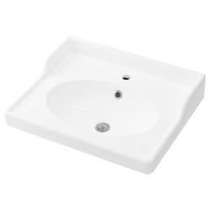 RÄTTVIKEN Single wash-basin, white, 62x49x6 cm