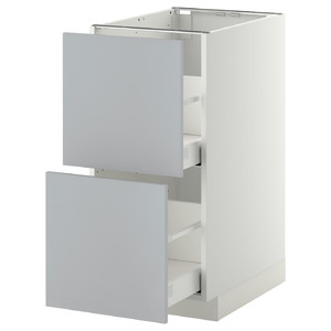 METOD / MAXIMERA Base cb 2 fronts/2 high drawers, white/Veddinge grey, 40x60 cm